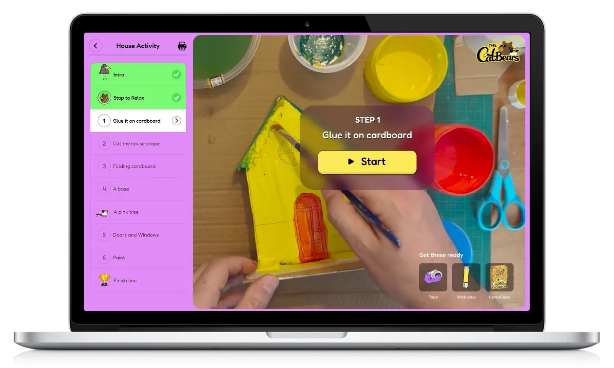 Guided Activities - app interface