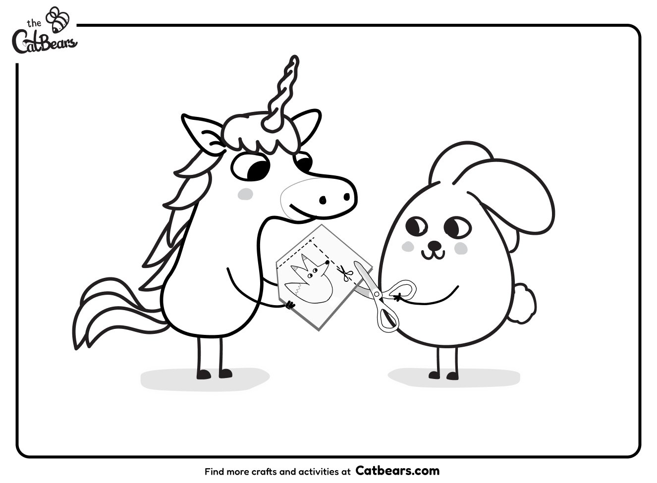 Coloriage Catbears – Licorne et Lapin