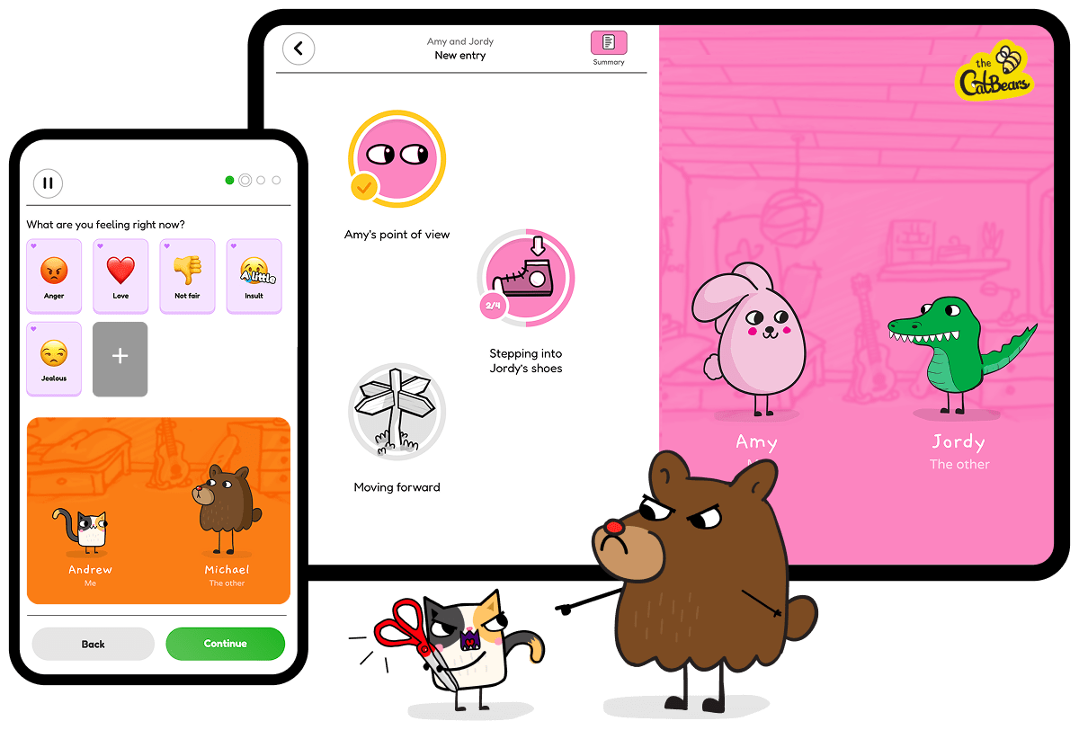 Die Catbears - Kind und Erwachsener nutzen die App zusammen